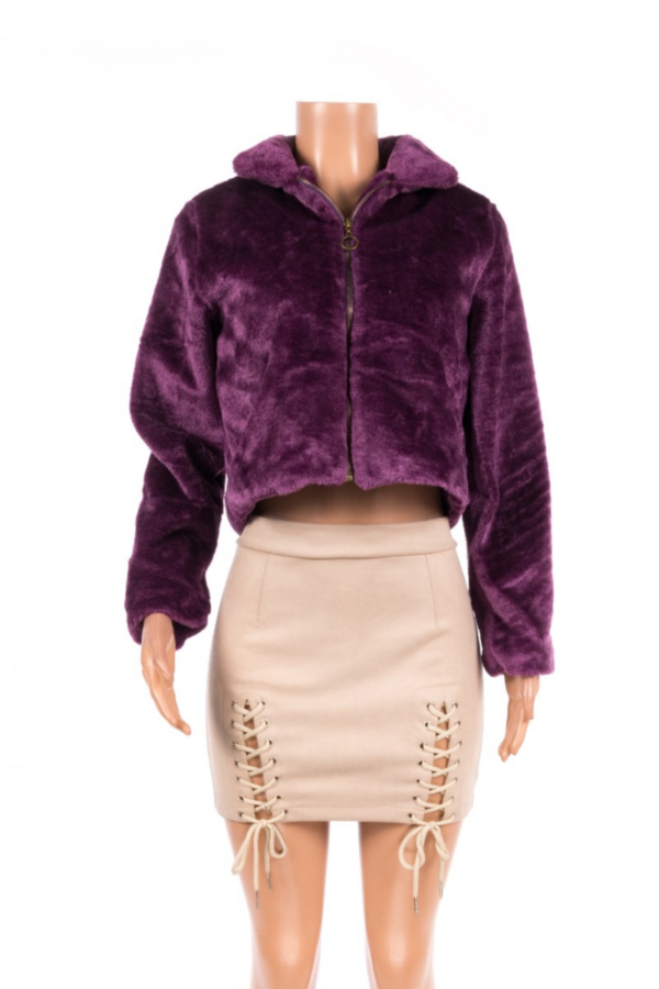 Faux fur plush coat