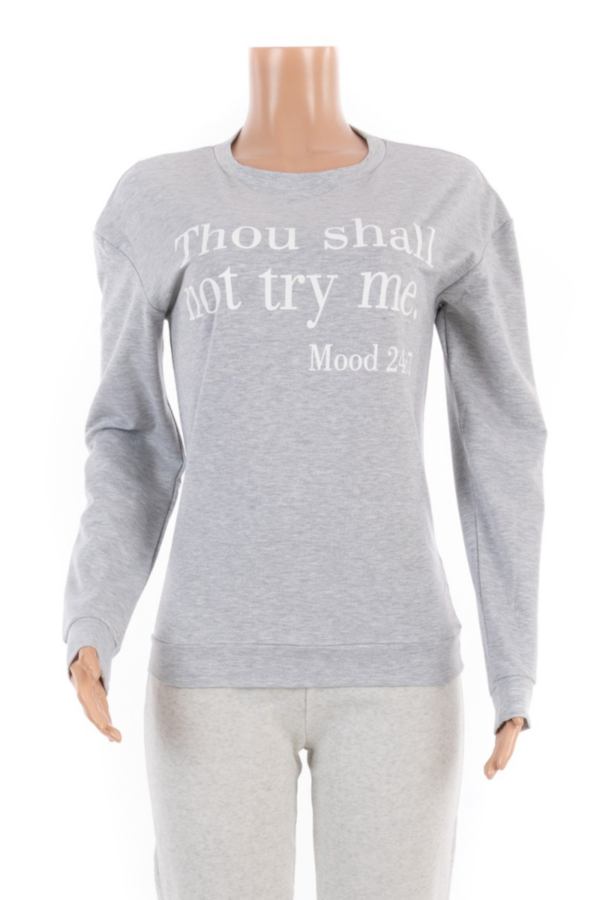 Letter print stretch casual sweatshirt