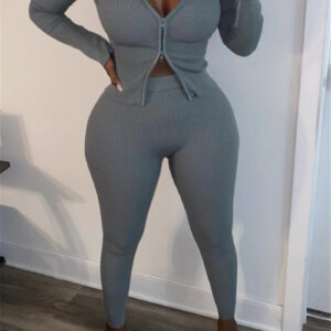 Tight pants simple stretch two-piece set