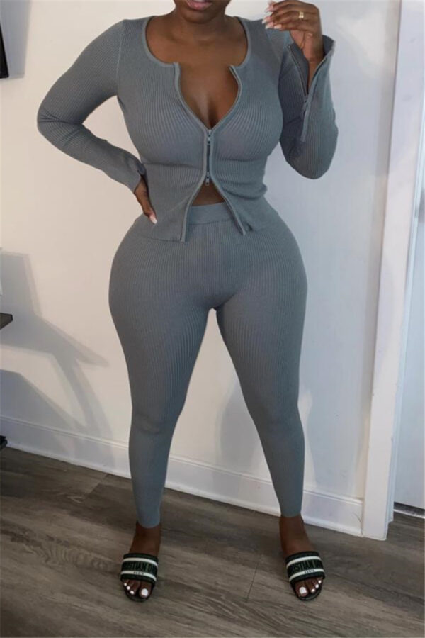 Tight pants simple stretch two-piece set