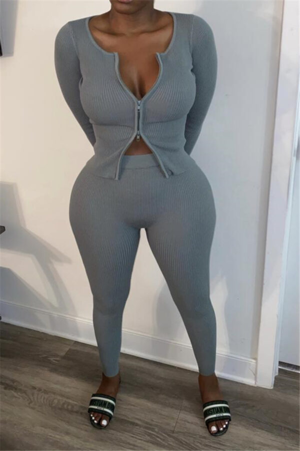 Tight pants simple stretch two-piece set